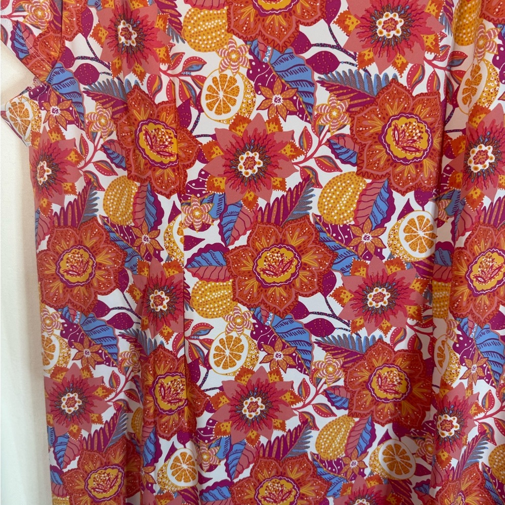 Talbots Citrus Floral Knit Midi Dress - Picture 8 of 9